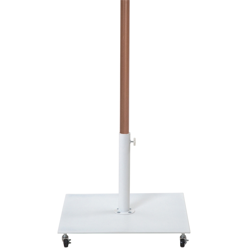 Meridian Furniture Amalfi Beige Polyester Patio Umbrella with Base Set
