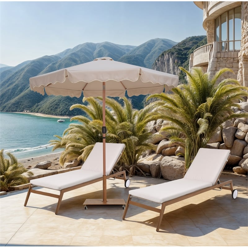 Meridian Furniture Amalfi Beige Polyester Patio Umbrella