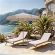 Meridian Furniture Amalfi Beige Polyester Patio Umbrella
