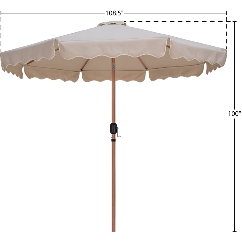 Meridian Furniture Amalfi Beige Polyester Patio Umbrella