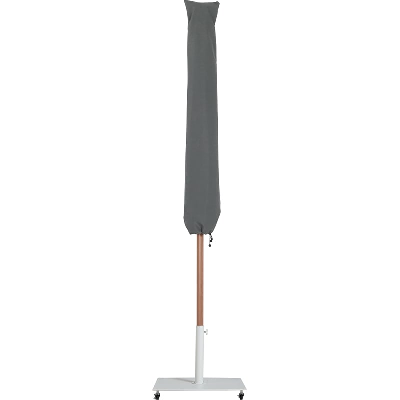 Meridian Furniture Amalfi Black Polyester Patio Umbrella with Base Set