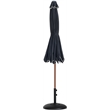 Meridian Furniture Amalfi Black Polyester Patio Umbrella with Base Set