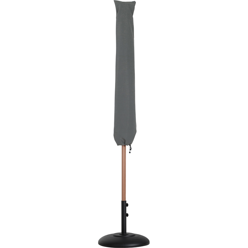Meridian Furniture Amalfi Black Polyester Patio Umbrella with Base Set