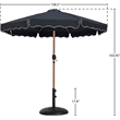 Meridian Furniture Amalfi Black Polyester Patio Umbrella with Base Set