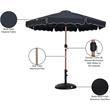Meridian Furniture Amalfi Black Polyester Patio Umbrella with Base Set