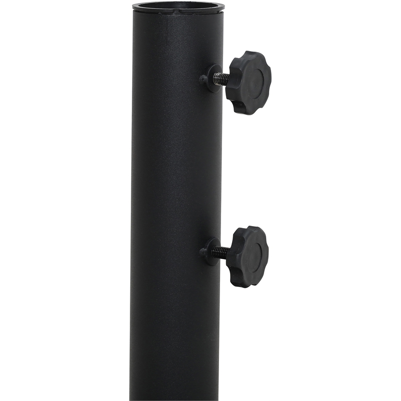 Meridian Furniture Amalfi Black Polyester Patio Umbrella with Base Set