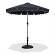 Meridian Furniture Amalfi Black Polyester Patio Umbrella with Base Set