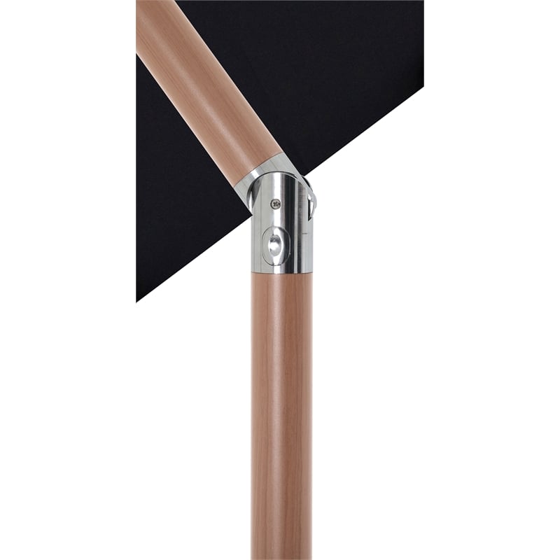 Meridian Furniture Amalfi Black Polyester Patio Umbrella with Base Set