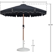 Meridian Furniture Amalfi Black Polyester Patio Umbrella with Base Set
