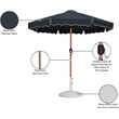 Meridian Furniture Amalfi Black Polyester Patio Umbrella with Base Set