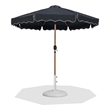Meridian Furniture Amalfi Black Polyester Patio Umbrella with Base Set