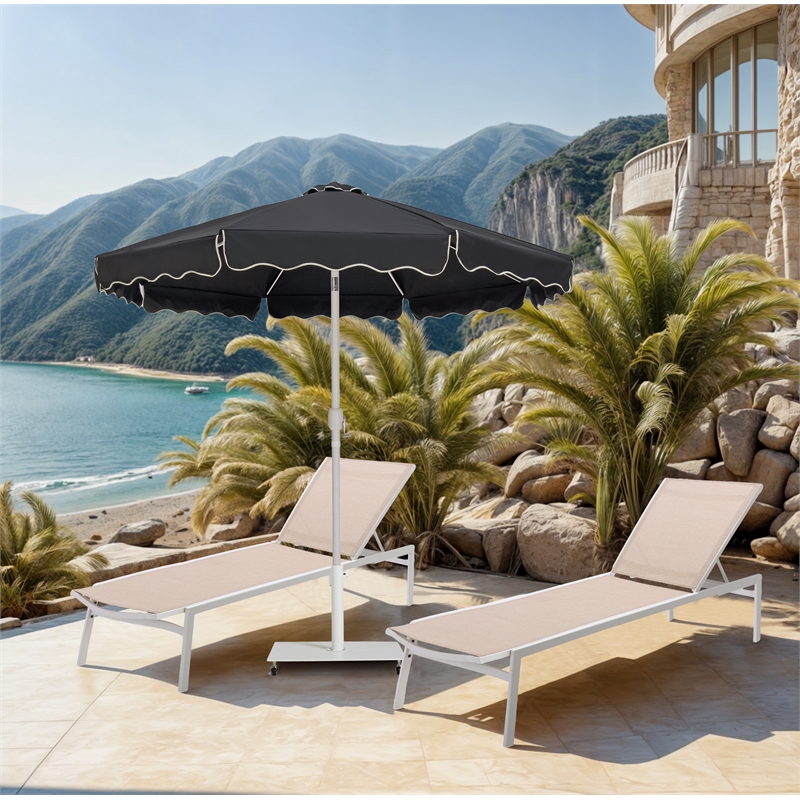 Meridian Furniture Amalfi Black Polyester Patio Umbrella