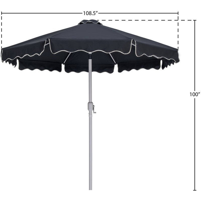 Meridian Furniture Amalfi Black Polyester Patio Umbrella