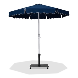 Meridian Furniture Amalfi Navy Polyester Patio Umbrella with Base Set