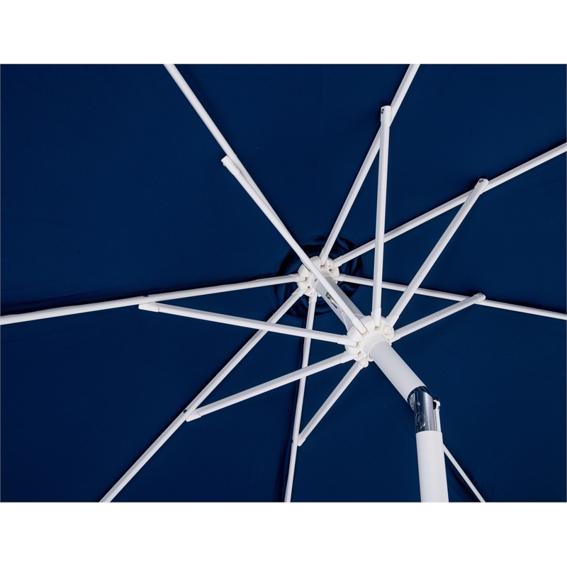 Meridian Furniture Amalfi Navy Polyester Patio Umbrella with Base Set