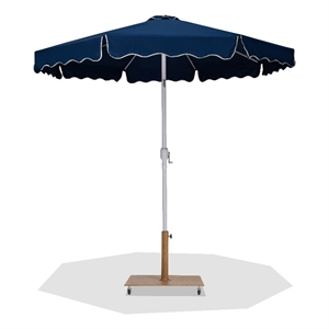 Meridian Furniture Amalfi Navy Polyester Patio Umbrella with Base Set