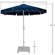 Meridian Furniture Amalfi Navy Polyester Patio Umbrella with Base Set