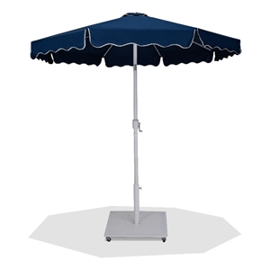 Meridian Furniture Amalfi Navy Polyester Patio Umbrella with Base Set