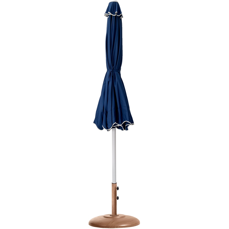 Meridian Furniture Amalfi Navy Polyester Patio Umbrella with Base Set