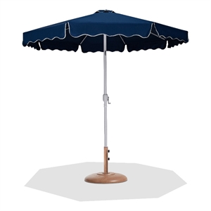 Meridian Furniture Amalfi Navy Polyester Patio Umbrella with Base Set