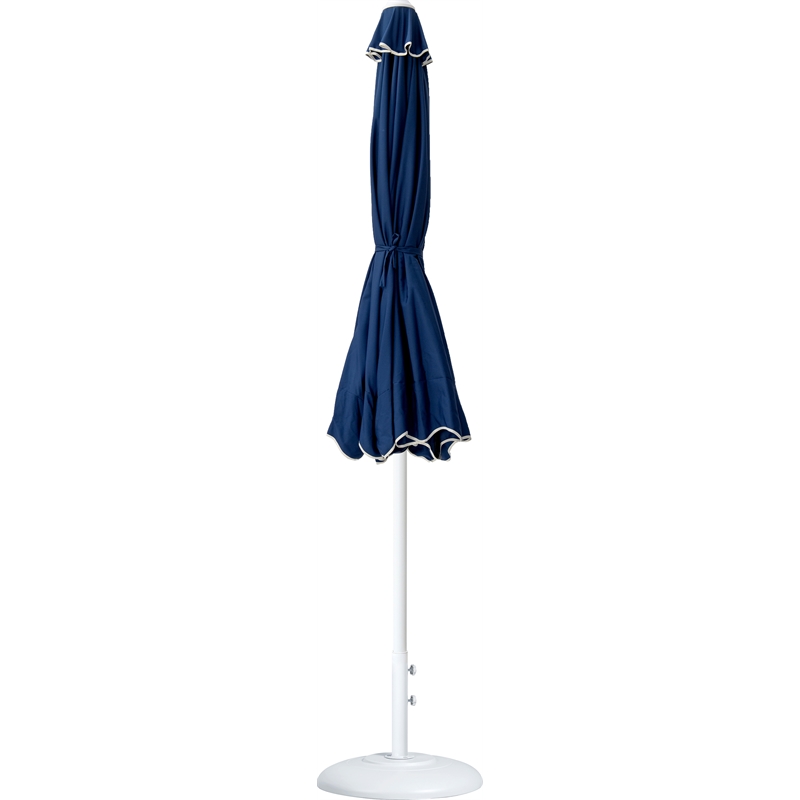 Meridian Furniture Amalfi Navy Polyester Patio Umbrella with Base Set