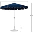 Meridian Furniture Amalfi Navy Polyester Patio Umbrella with Base Set