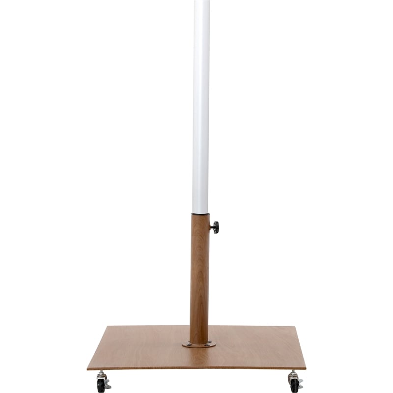 Meridian Furniture Amalfi White Polyester Patio Umbrella with Base Set