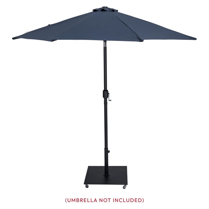 Meridian Furniture Belize Black Steel Patio Umbrella Base