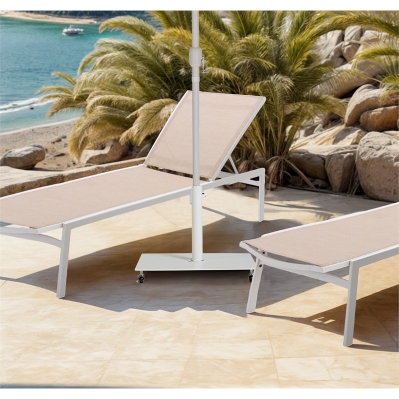 Meridian Furniture Belize White Steel Patio Umbrella Base