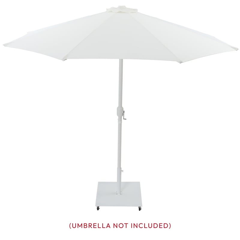 Meridian Furniture Belize White Steel Patio Umbrella Base