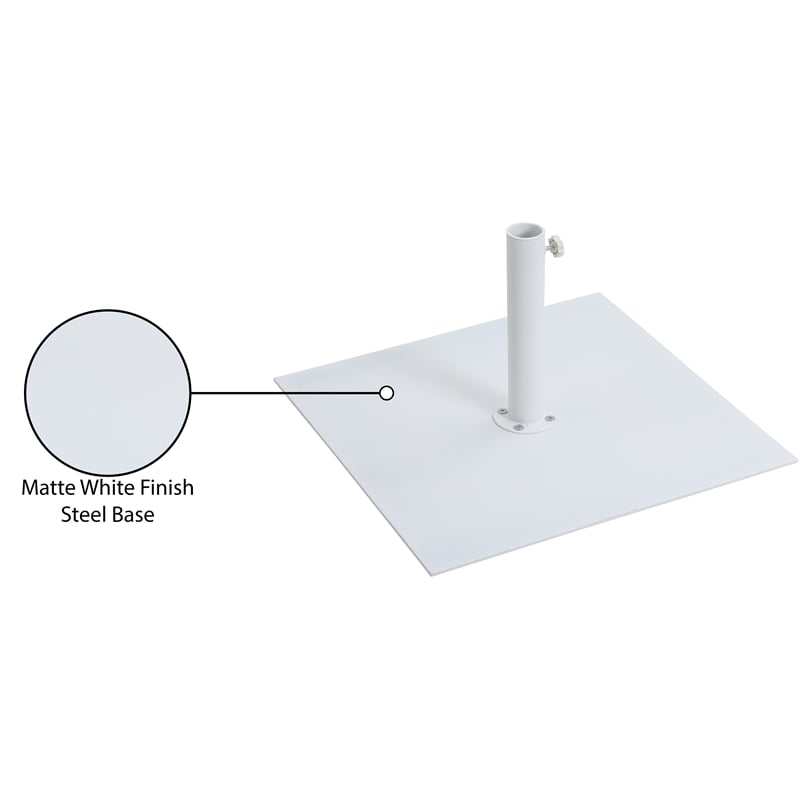 Meridian Furniture Belize White Steel Patio Umbrella Base