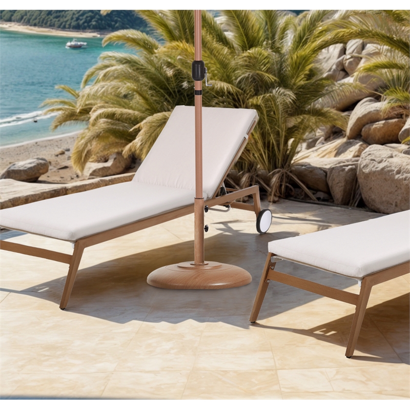 Meridian Furniture Cozumel Teak Steel Patio Umbrella Base