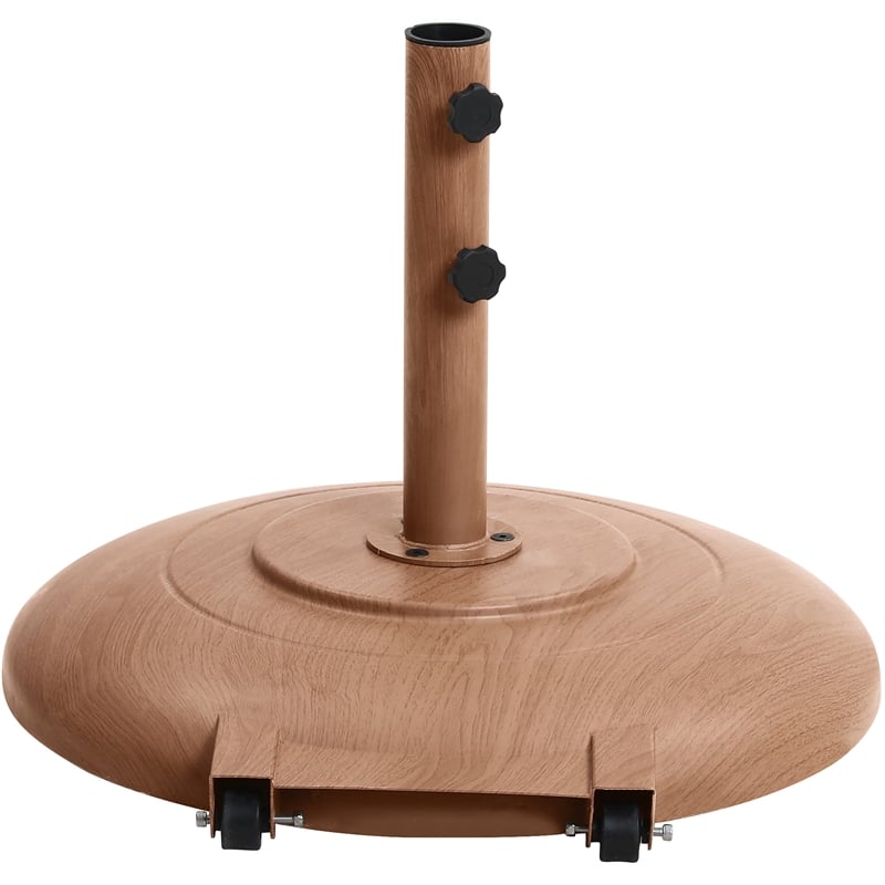 Meridian Furniture Cozumel Teak Steel Patio Umbrella Base