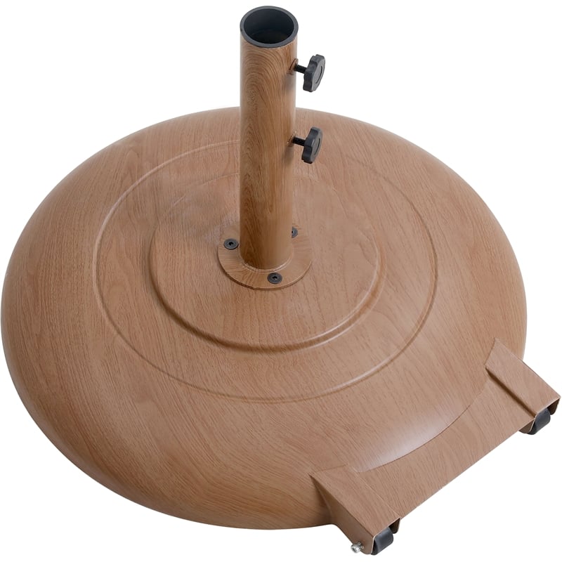 Meridian Furniture Cozumel Teak Steel Patio Umbrella Base