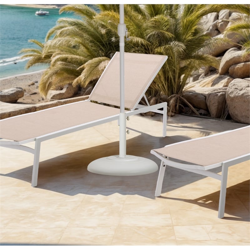 Meridian Furniture Cozumel White Steel Patio Umbrella Base