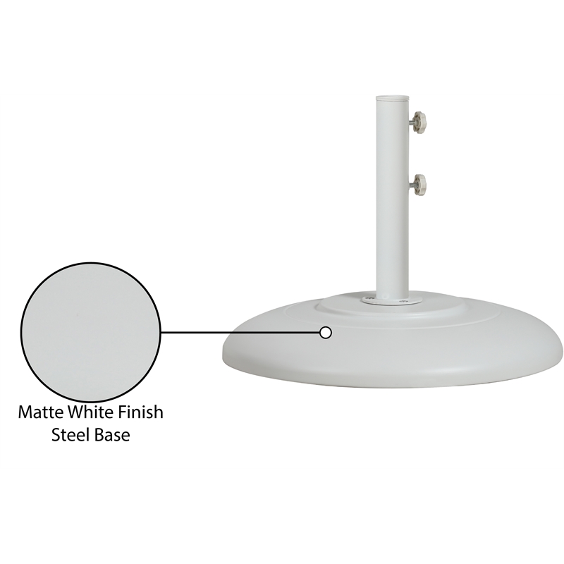 Meridian Furniture Cozumel White Steel Patio Umbrella Base