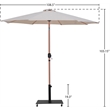 Meridian Furniture Fiji Beige Polyester Patio Umbrella with Base Set