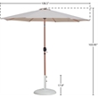 Meridian Furniture Fiji Beige Polyester Patio Umbrella with Base Set