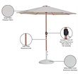 Meridian Furniture Fiji Beige Polyester Patio Umbrella with Base Set
