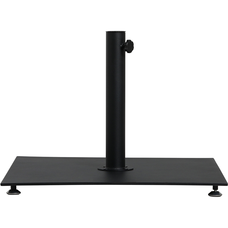 Meridian Furniture Fiji Black Polyester Patio Umbrella with Base Set