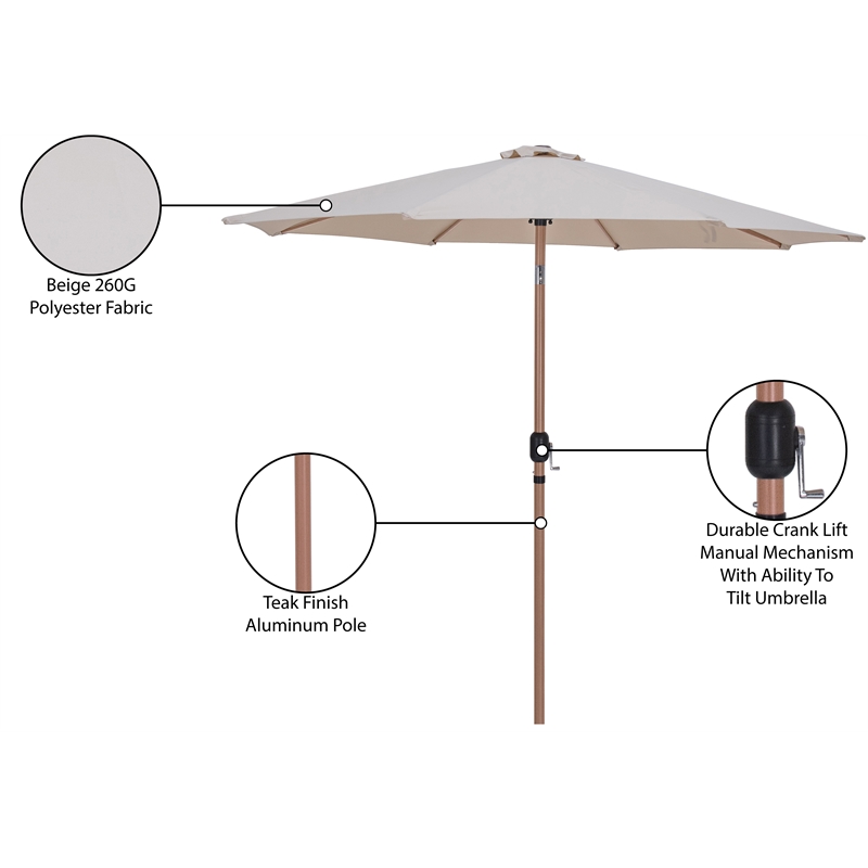 Meridian Furniture Fiji Beige Polyester Patio Umbrella