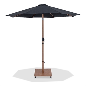 Meridian Furniture Fiji Black Polyester Patio Umbrella with Base Set