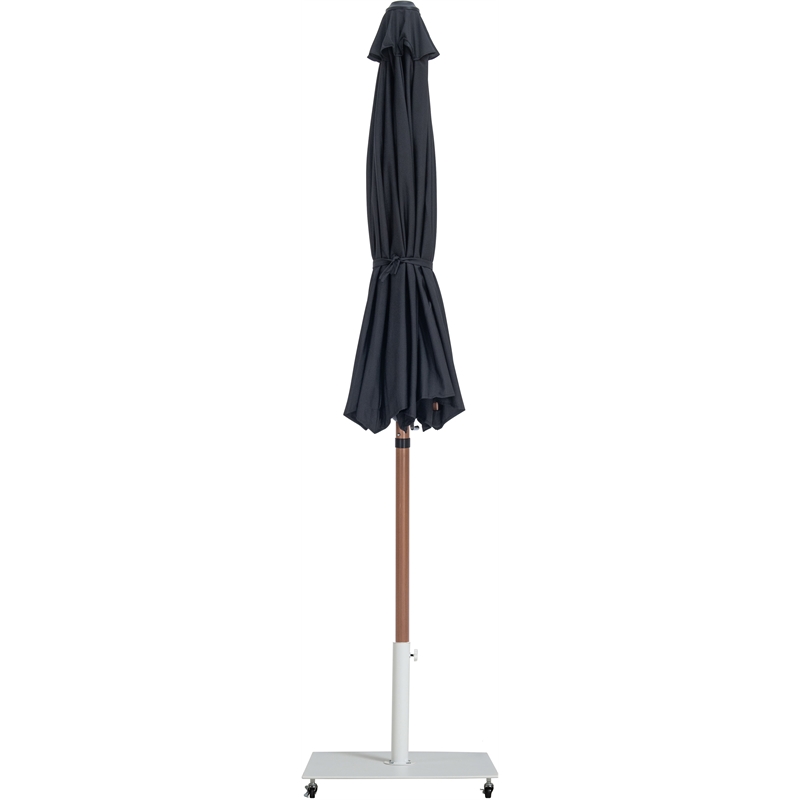 Meridian Furniture Fiji Black Polyester Patio Umbrella with Base Set