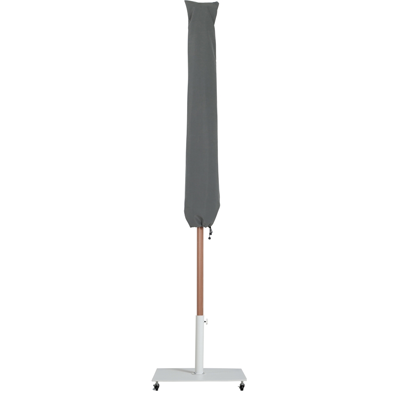 Meridian Furniture Fiji Black Polyester Patio Umbrella with Base Set