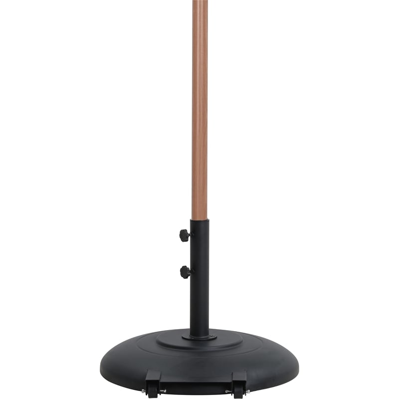Meridian Furniture Fiji Black Polyester Patio Umbrella with Base Set
