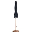 Meridian Furniture Fiji Black Polyester Patio Umbrella with Base Set