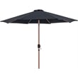 Meridian Furniture Fiji Black Polyester Patio Umbrella with Base Set