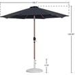Meridian Furniture Fiji Black Polyester Patio Umbrella with Base Set