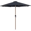 Meridian Furniture Fiji Black Polyester Patio Umbrella with Base Set