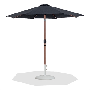 Meridian Furniture Fiji Black Polyester Patio Umbrella with Base Set